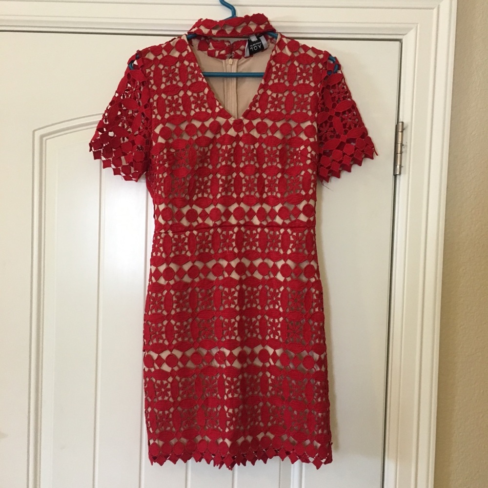 Red Crochet Dress